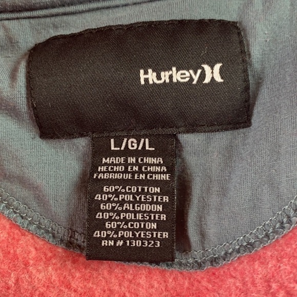 Hurley Full Zip Hoodie Sweatshirt Red Gray Jacket Boys L - Picture 6 of 7